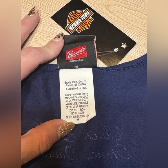 Y2K Biker Babe Harley Davidson Studded Wing Tank Black Hills Size M NWT) - Picture 4 of 11